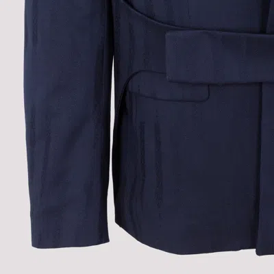 Off-white Wool Single-breasted Blazer In Blue