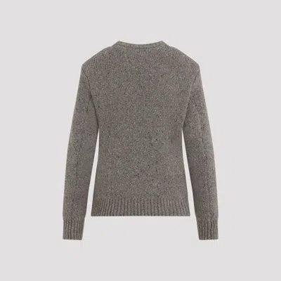 Bottega Veneta Knitted Crewneck Sweater In Grey