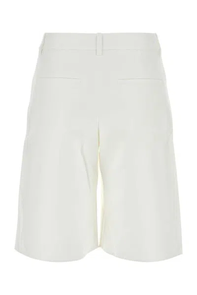 Valentino Garavani Women White Cotton Blend Shorts In White