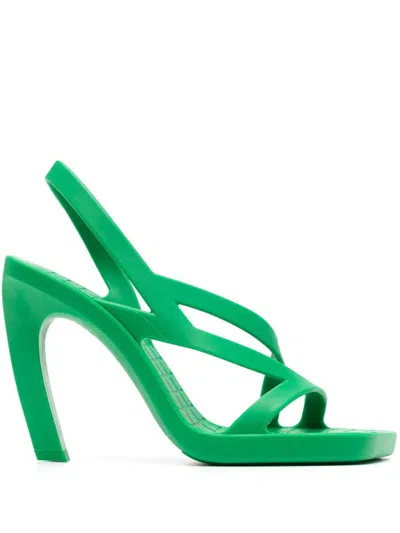 Bottega Veneta Green Jimbo Heeled Sandals In Multi