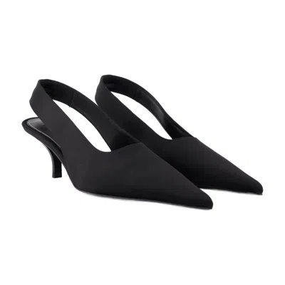Totême Classic Leather Slingback Heels In Black