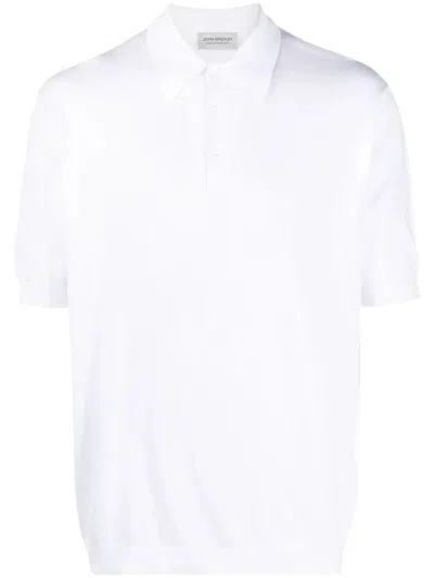 John Smedley Isis Fine Knit Cotton Polo Shirt Clothing In White