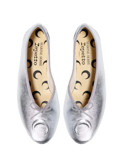 Repetto X Marine Serre Lilouh Metallic Ballet Flats In Grey
