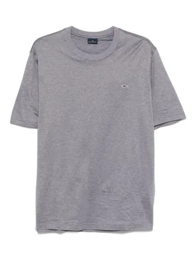Paul & Shark Cotton T-shirt Logo Patch In Grey