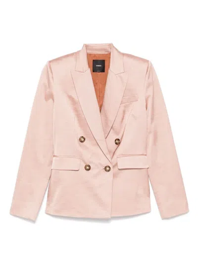Pinko Tailored Double-breasted Jacket With Gold-tone Buttons In Pink