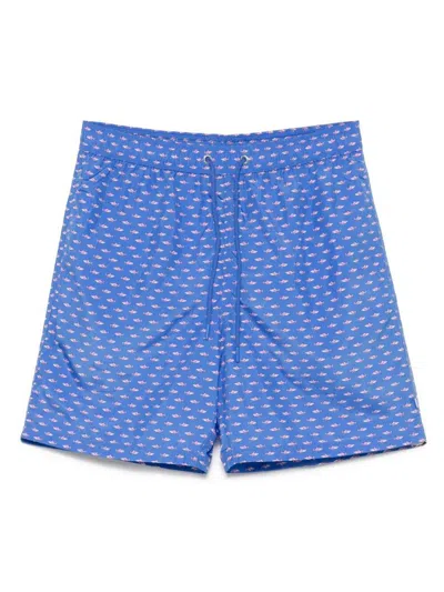 Paul & Shark Shark Print Swim Shorts Clothing In Blue