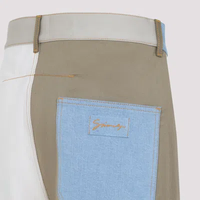 Givenchy Patchwork Straight-leg Jeans In Beige