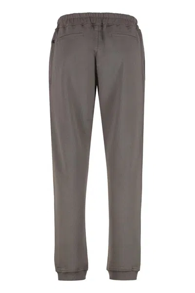 Rick Owens Cotton Sweatpants With Elastic Waistband And Ribbed Cuffs In Grey