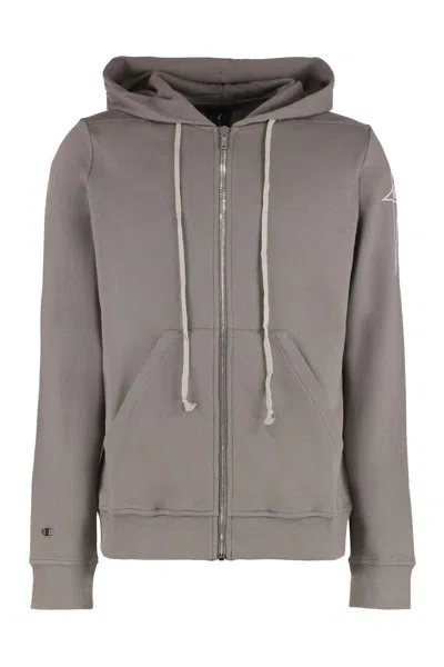 Rick Owens X Champion - Jasons Full Zip Hoodie In Grey