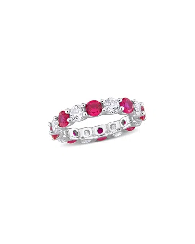 Rina Limor Silver 4.96 Ct. Tw. Lab-grown Ruby & Sapphire Ring
