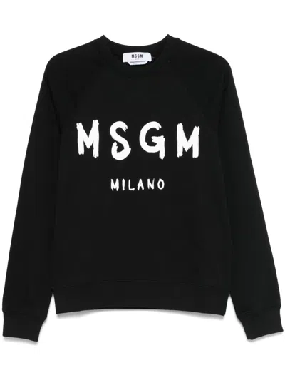 Msgm Relaxed-fit Sweatshirt With Raglan Sleeves In Black