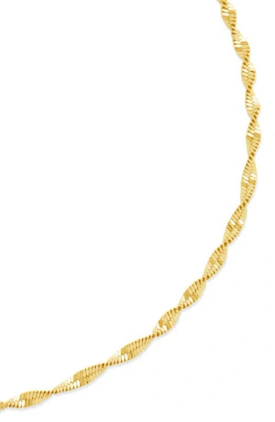 Sterling Forever 14k Plated Blakely Twisted Herringbone Chain Bracelet In Gold
