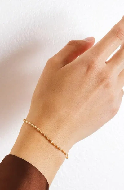 Sterling Forever 14k Plated Blakely Twisted Herringbone Chain Bracelet In Gold