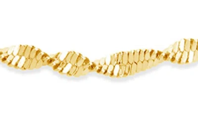Sterling Forever 14k Plated Blakely Twisted Herringbone Chain Bracelet In Gold