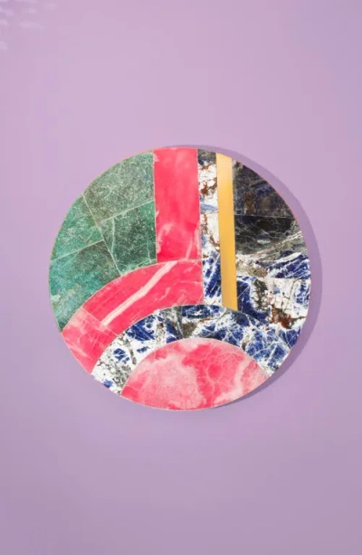 Tiramisu Celestial Harmony Marble Platter In Pink Multi