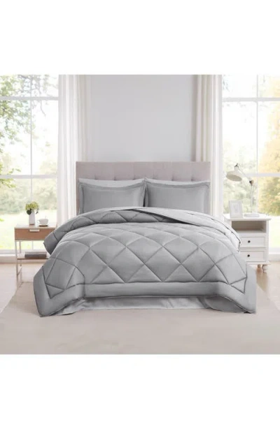 Modern Threads Solid Reversible 7-piece Comforter Set In Gray