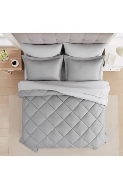 Modern Threads Solid Reversible 7-piece Comforter Set In Gray