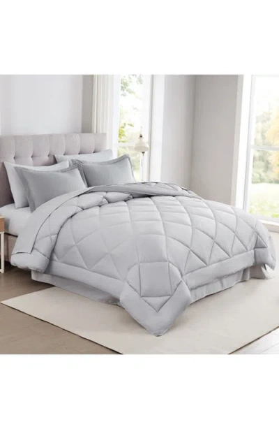 Modern Threads Solid Reversible 7-piece Comforter Set In Gray