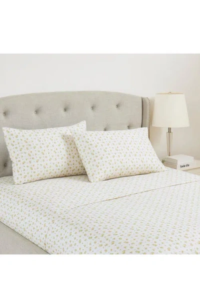 Modern Threads Rose Print Microfiber Sheet Set In Gold