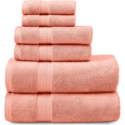 Modern Threads 6-piece Towel Set In Peach