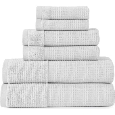 Modern Threads Waffle Rib 6-piece Towel Set In White