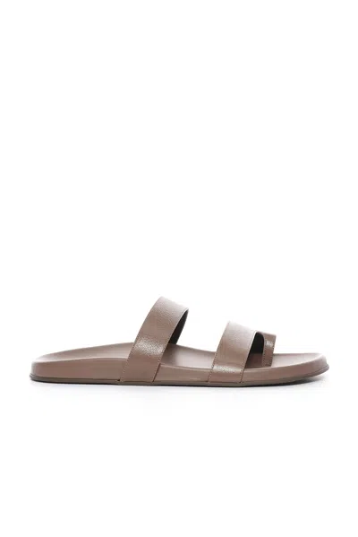 The Row Hugh Leather Sandals In Light Brown
