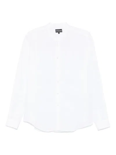 Emporio Armani Shirt Linen Collar Button-down In White