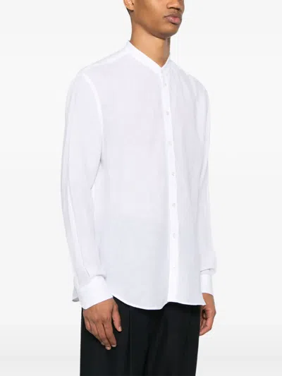 Emporio Armani Shirt Linen Collar Button-down In White