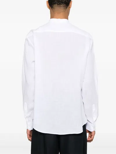 Emporio Armani Shirt Linen Collar Button-down In White