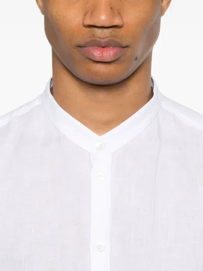 Emporio Armani Shirt Linen Collar Button-down In White