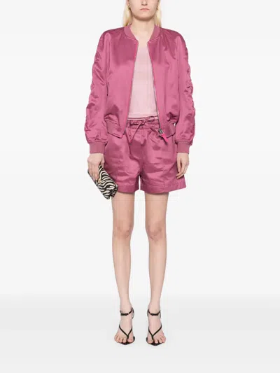 Tom Ford Shiny Rayon Satin Pj Shorts In Pink