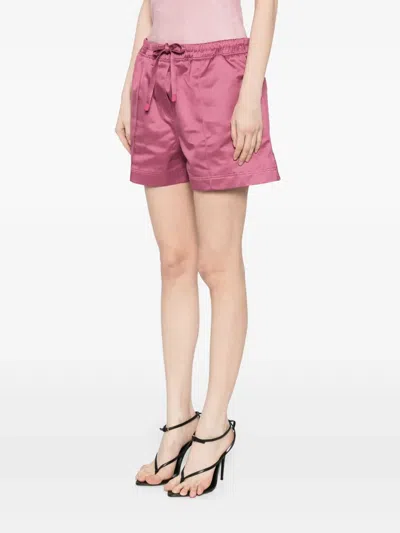 Tom Ford Shiny Rayon Satin Pj Shorts In Pink