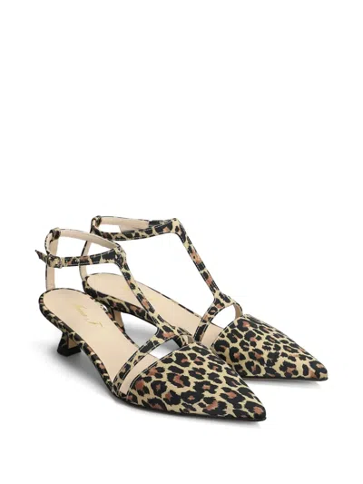 Anna F 55mm Leopard-print Pumps In Brown
