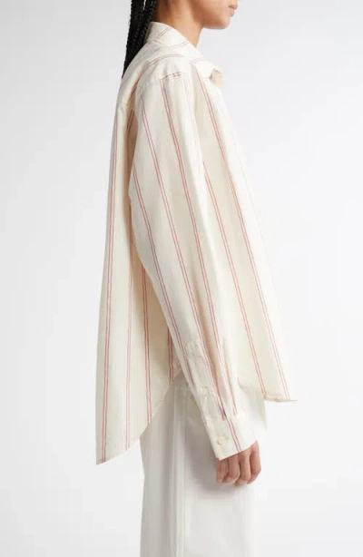 Totême Toteme Relaxed Stripe Button-up Shirt In White