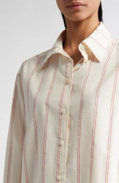 Totême Toteme Relaxed Stripe Button-up Shirt In White