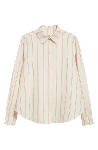 Totême Toteme Relaxed Stripe Button-up Shirt In White