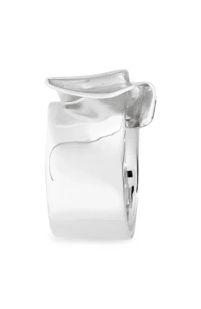 Completedworks Draped Fold Ring In Silver Plated