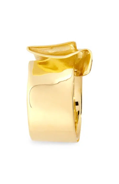 Completedworks Draped Fold Ring In 18ct Gold Plated
