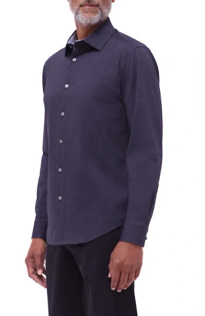 Bugatchi Jimmy Ooohcotton® Solid Button-up Shirt In Blue