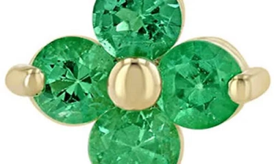 Zoë Chicco 14k Yellow Gold Emerald Gemstones Emerald Flower Stud Earrings In Multi