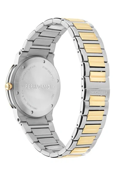 Ferragamo Sapphire Watch In Stainless Steel/ip Yellow Gold