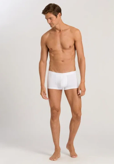 Hanro Stretch Cotton Essentials Long-leg Boxer Briefs In White