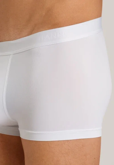 Hanro Stretch Cotton Essentials Long-leg Boxer Briefs In White
