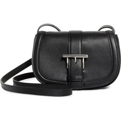 Alexander Mcqueen Mini T-bar Leather Shoulder Bag In Black