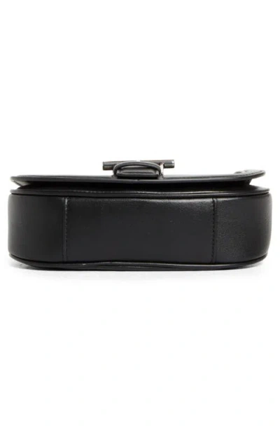 Alexander Mcqueen Mini T-bar Leather Shoulder Bag In Black