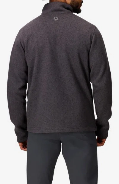 Marmot Drop Line Heathered Fleece Jacket In Black