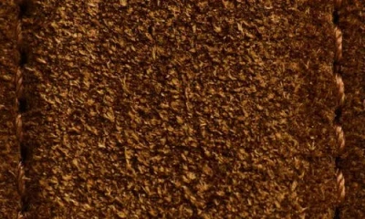 Lie Studio Lié Studio The Georgia Leather Belt In Gold Maple Brown Suede