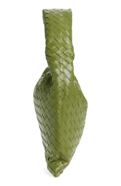 Bottega Veneta Small Hop Intrecciato Leather Hobo Bag In 2488 Matcha-gold
