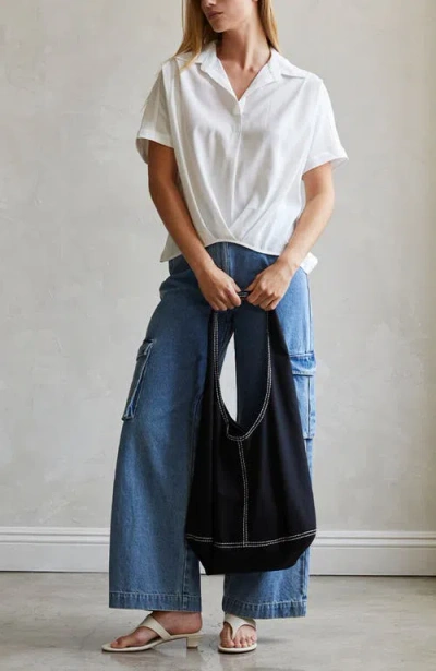 Crescent Denim Cargo Pants In Denim Blue