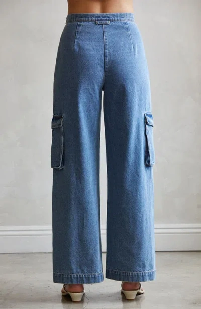 Crescent Denim Cargo Pants In Denim Blue